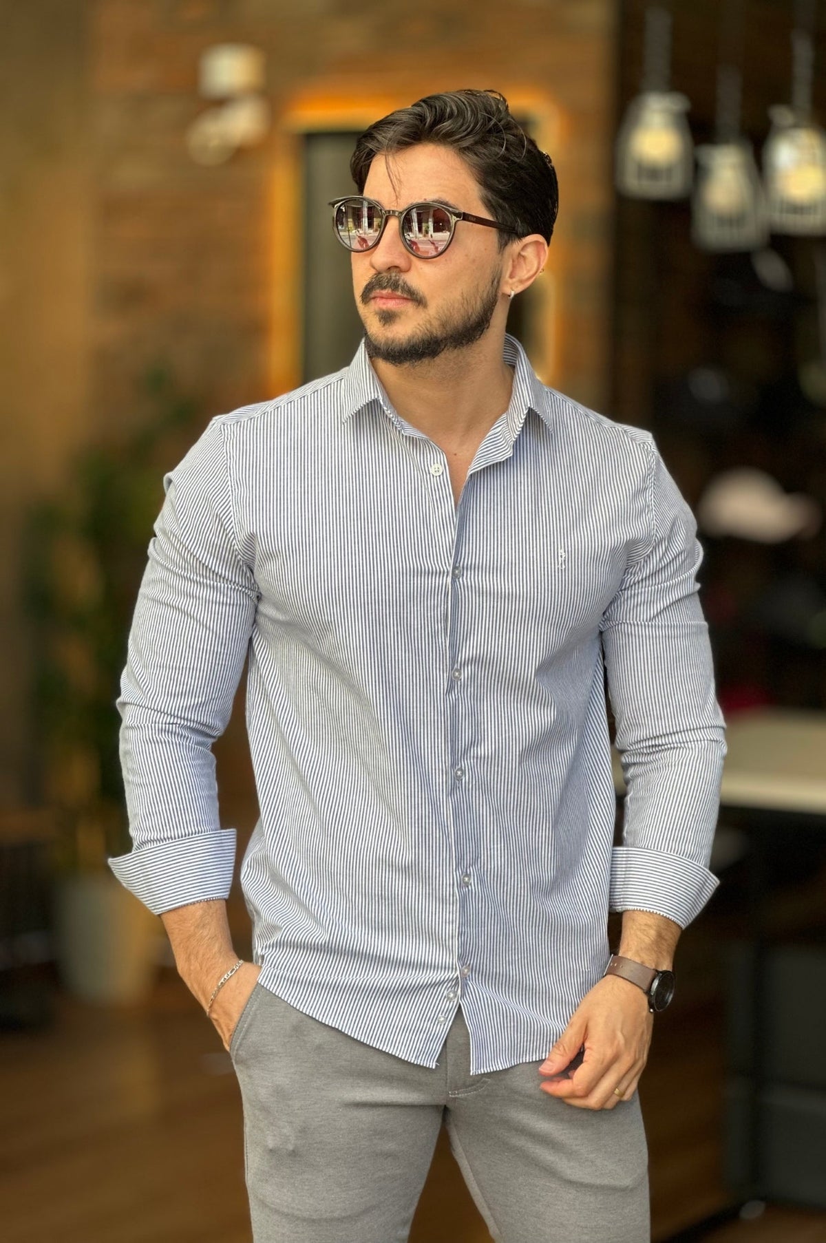 Camisa Listrada Sibra