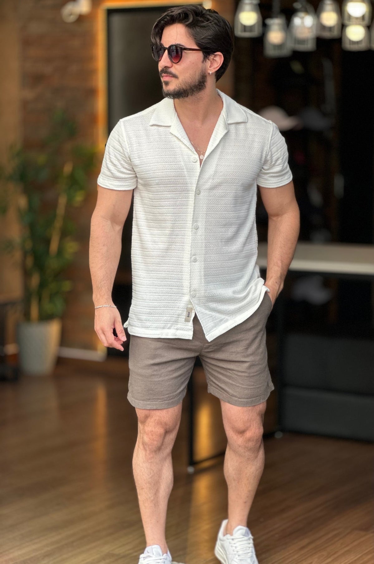 Camisa Texturizada Branca Ankor