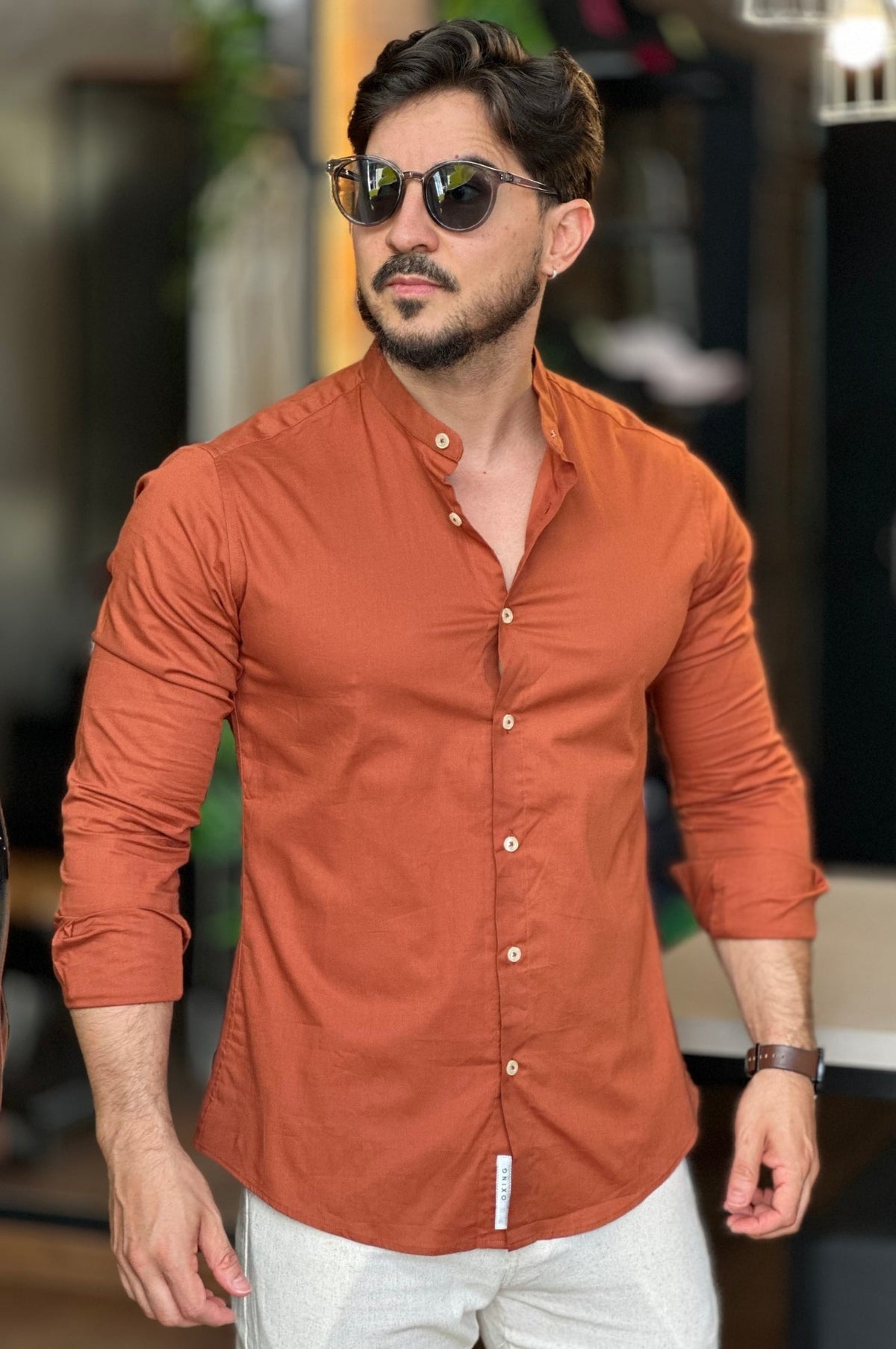 Camisa Gola Padre Terracota Oxing