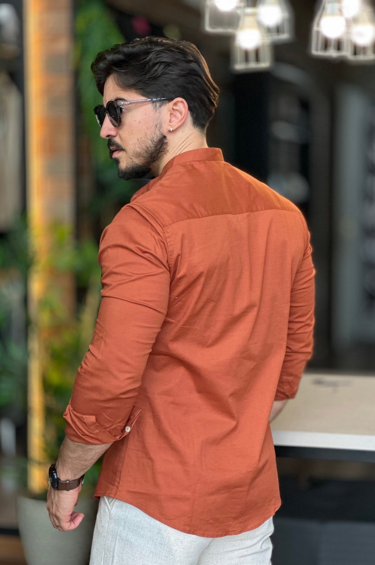 Camisa Gola Padre Terracota Oxing