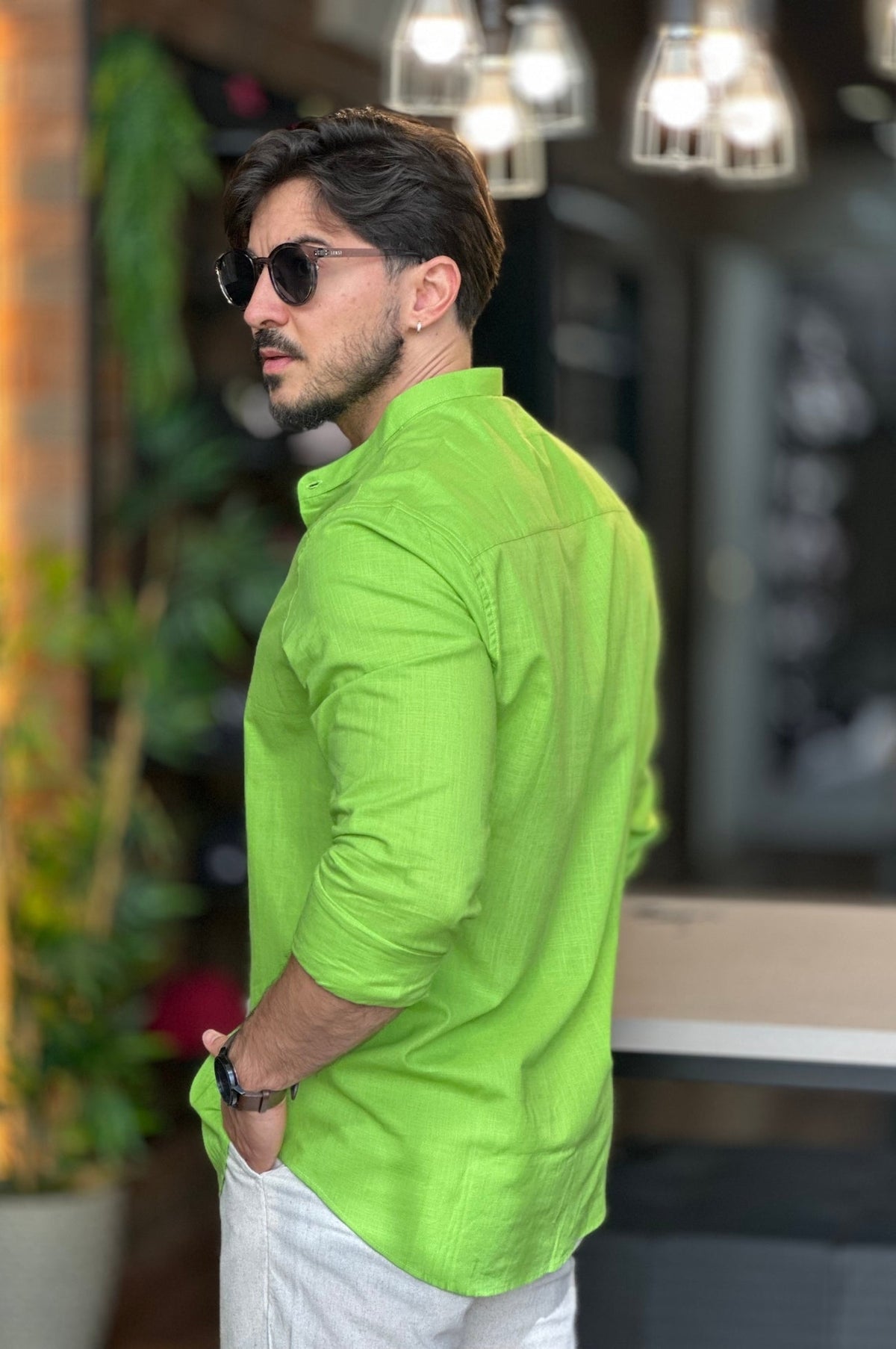 Camisa Gola Padre Verde Limão Oxing