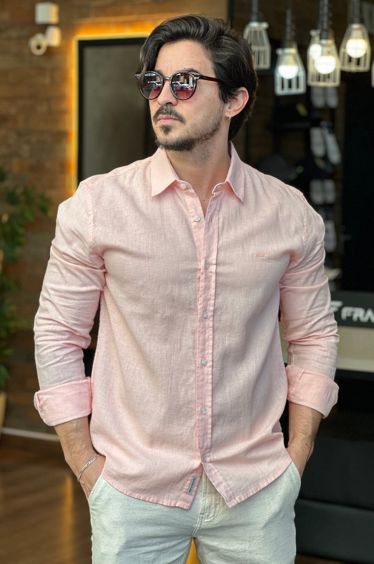 Camisa Linho Rosa King&Joe