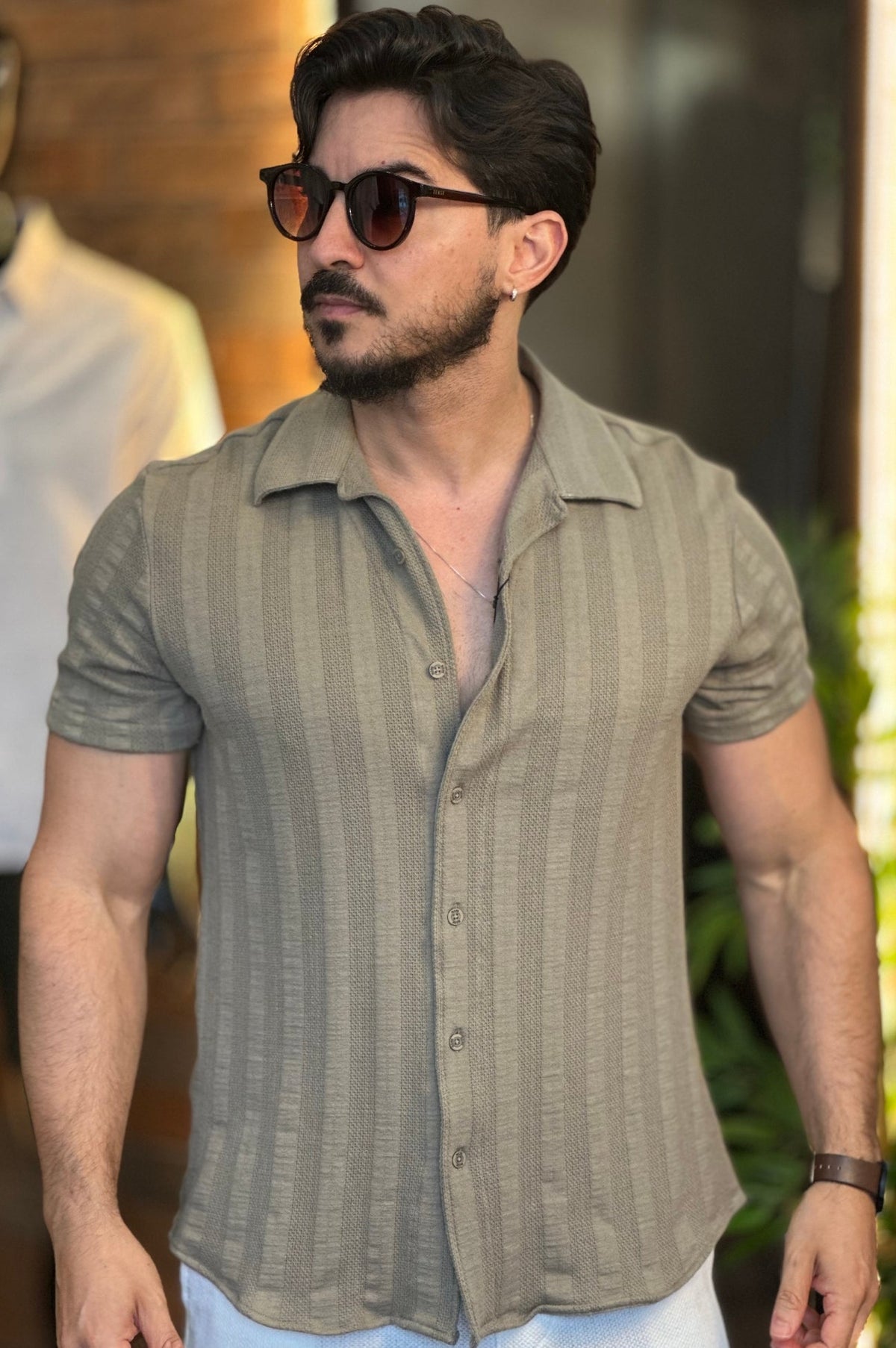 Camisa Texturizada Verde DLZ