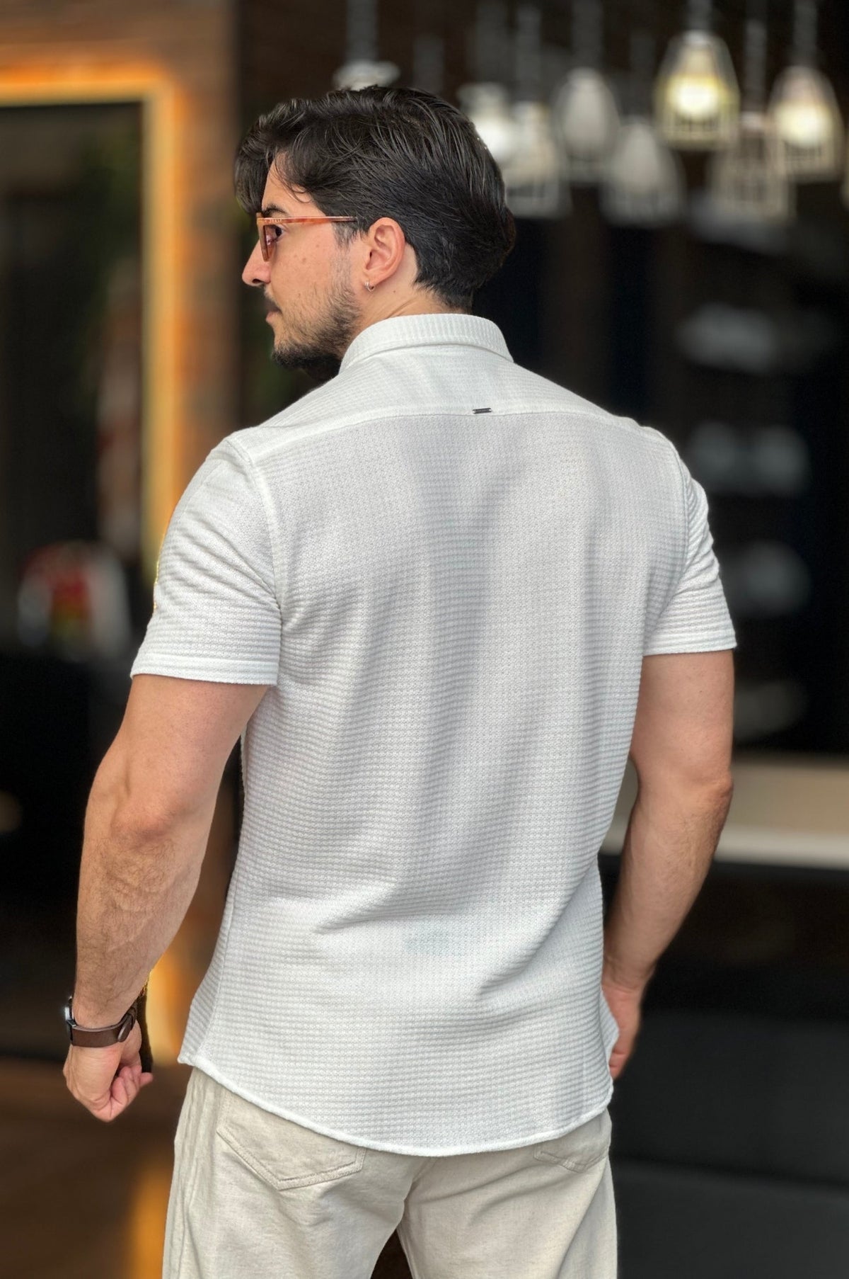 Camisa Texturizada Branca Docthos