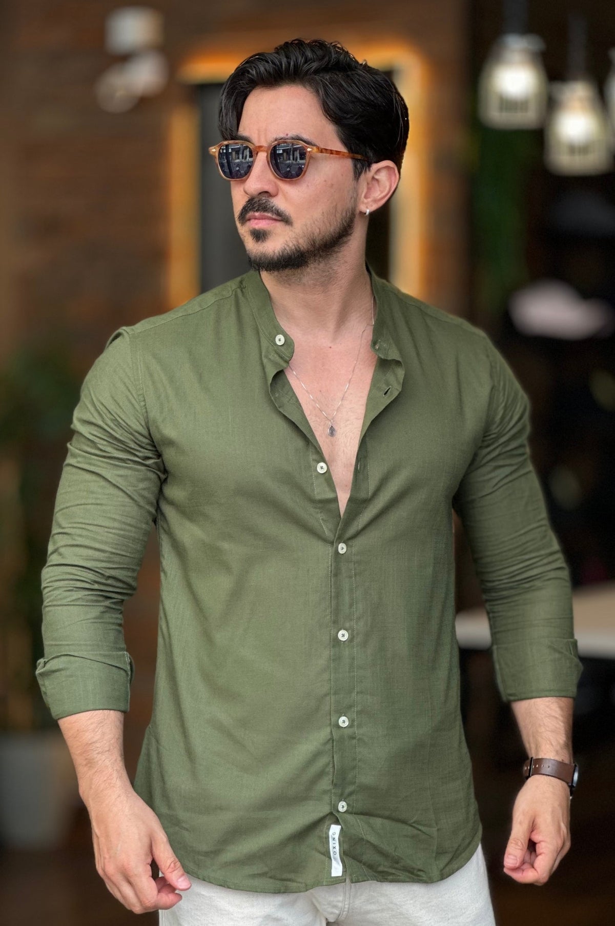 Camisa Flamê Gola Padre Verde Oxing