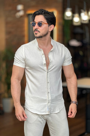 Camisa Gola Padre Creme Oxing