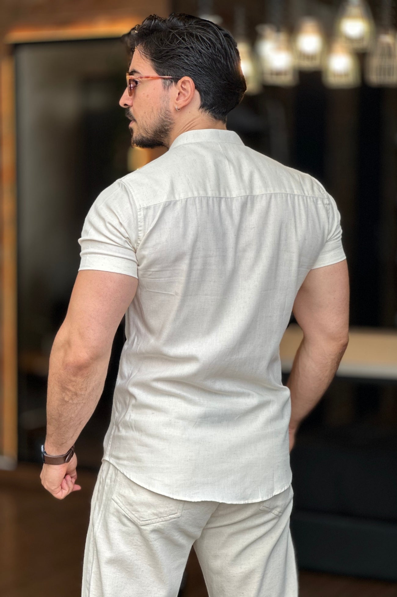 Camisa Gola Padre Creme Oxing