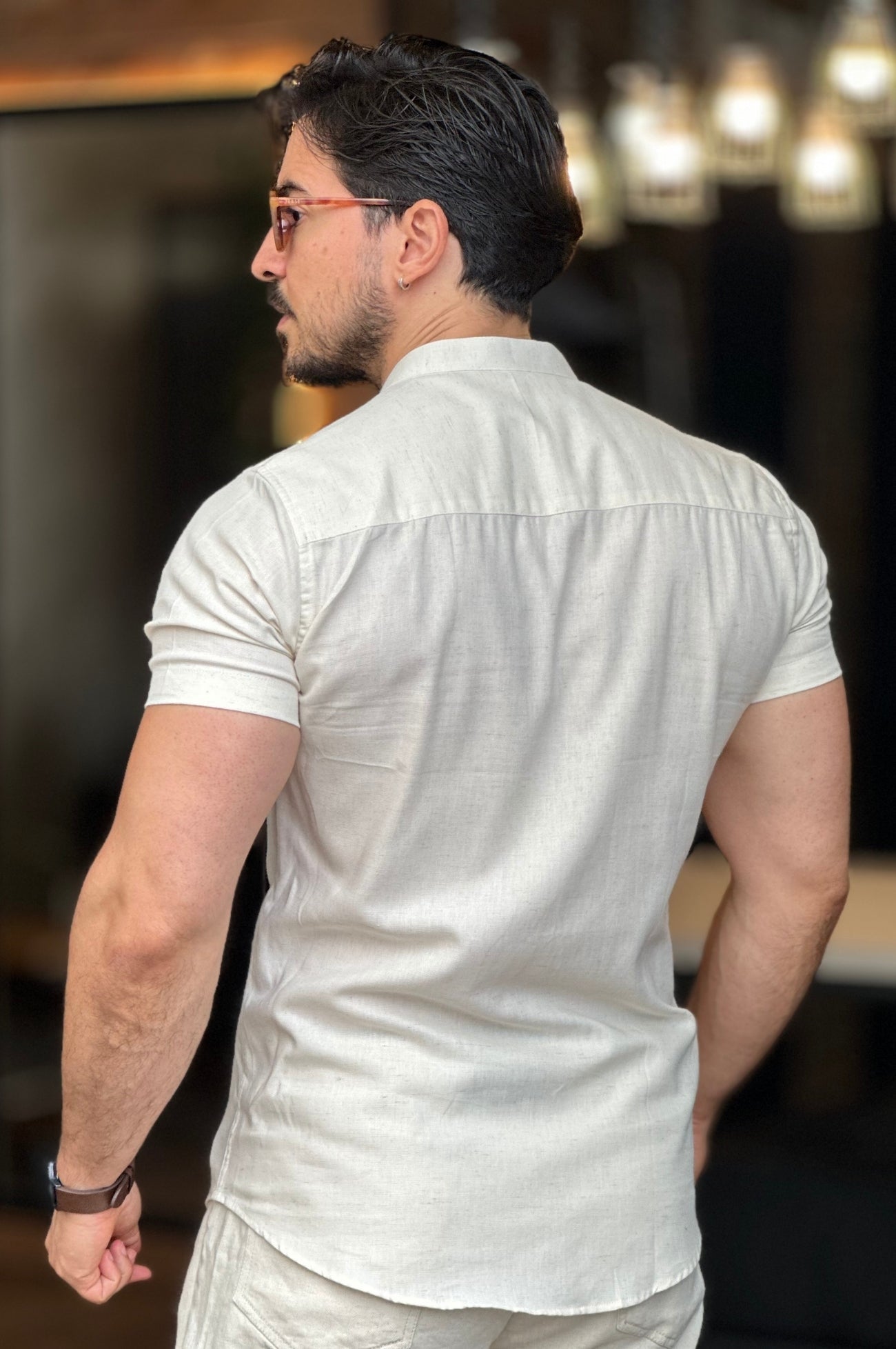 Camisa Gola Padre Creme Oxing