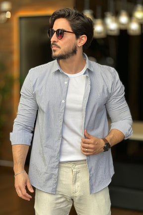 Camisa Listrada com Elastano Sibra