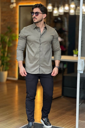 Camisa Verde Escuro Manga Longa King&Joe