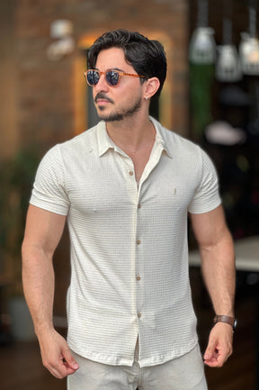 Camisa Texturizada Off White Sibra