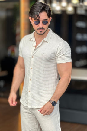 Camisa Texturizada Off White Sibra