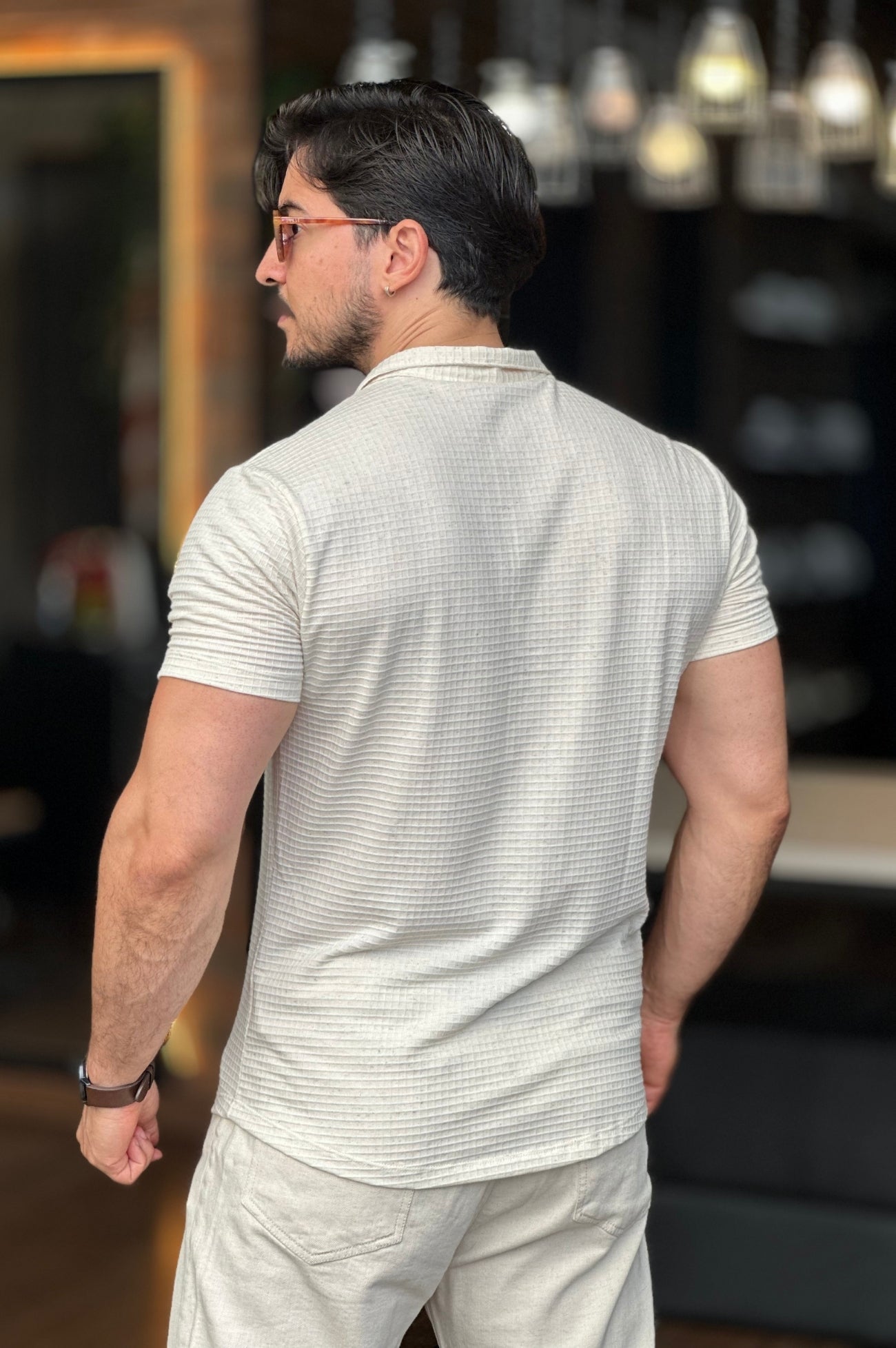 Camisa Texturizada Off White Sibra