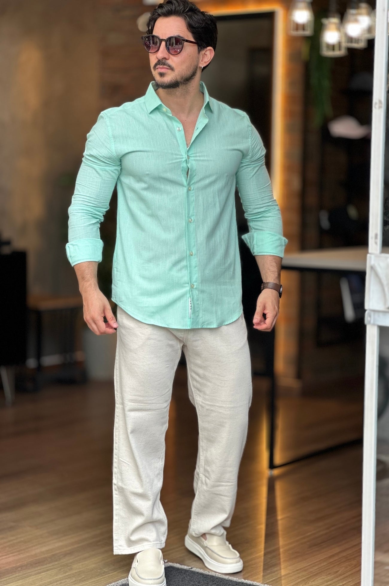 Camisa Flamê Verde Água Oxing