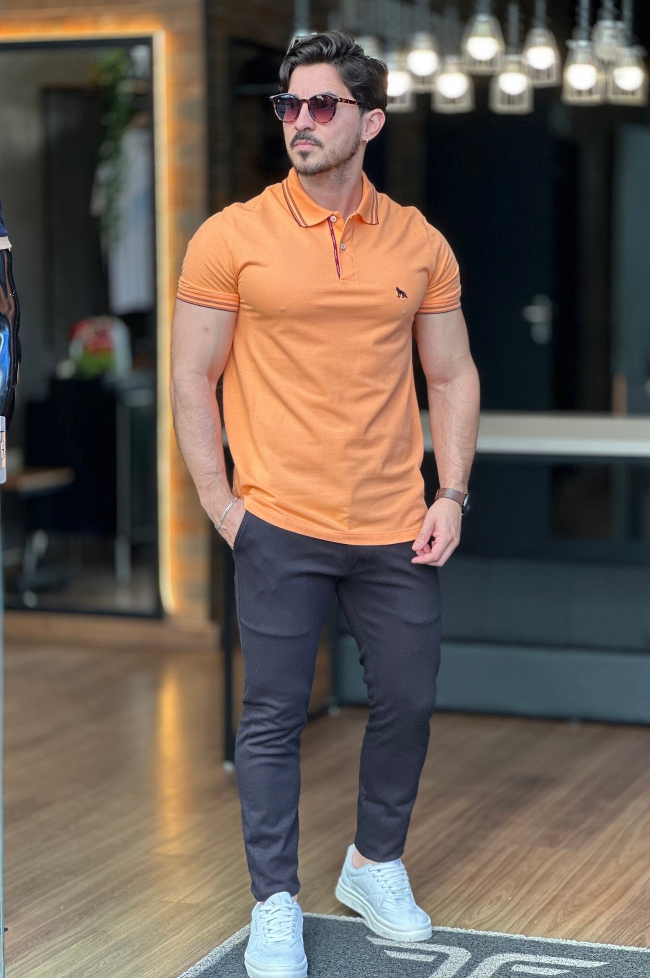 Polo Elastano Sweet Orange Acostamento