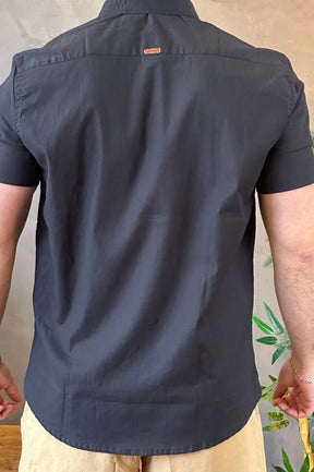 Camisa Manga Curta Preta Serafine