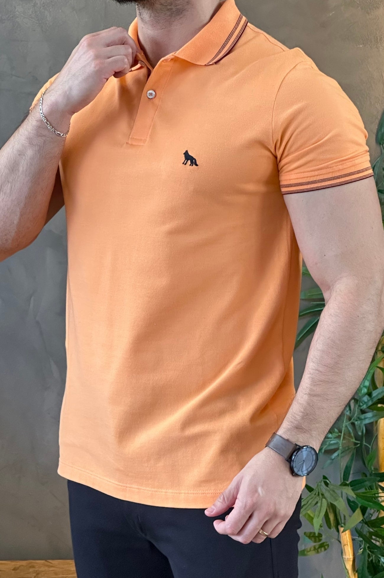 Polo Elastano Sweet Orange Acostamento