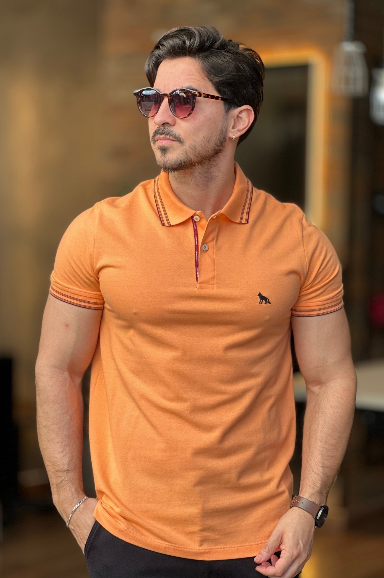 Polo Elastano Sweet Orange Acostamento