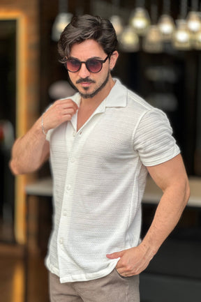 Camisa Texturizada Branca Ankor