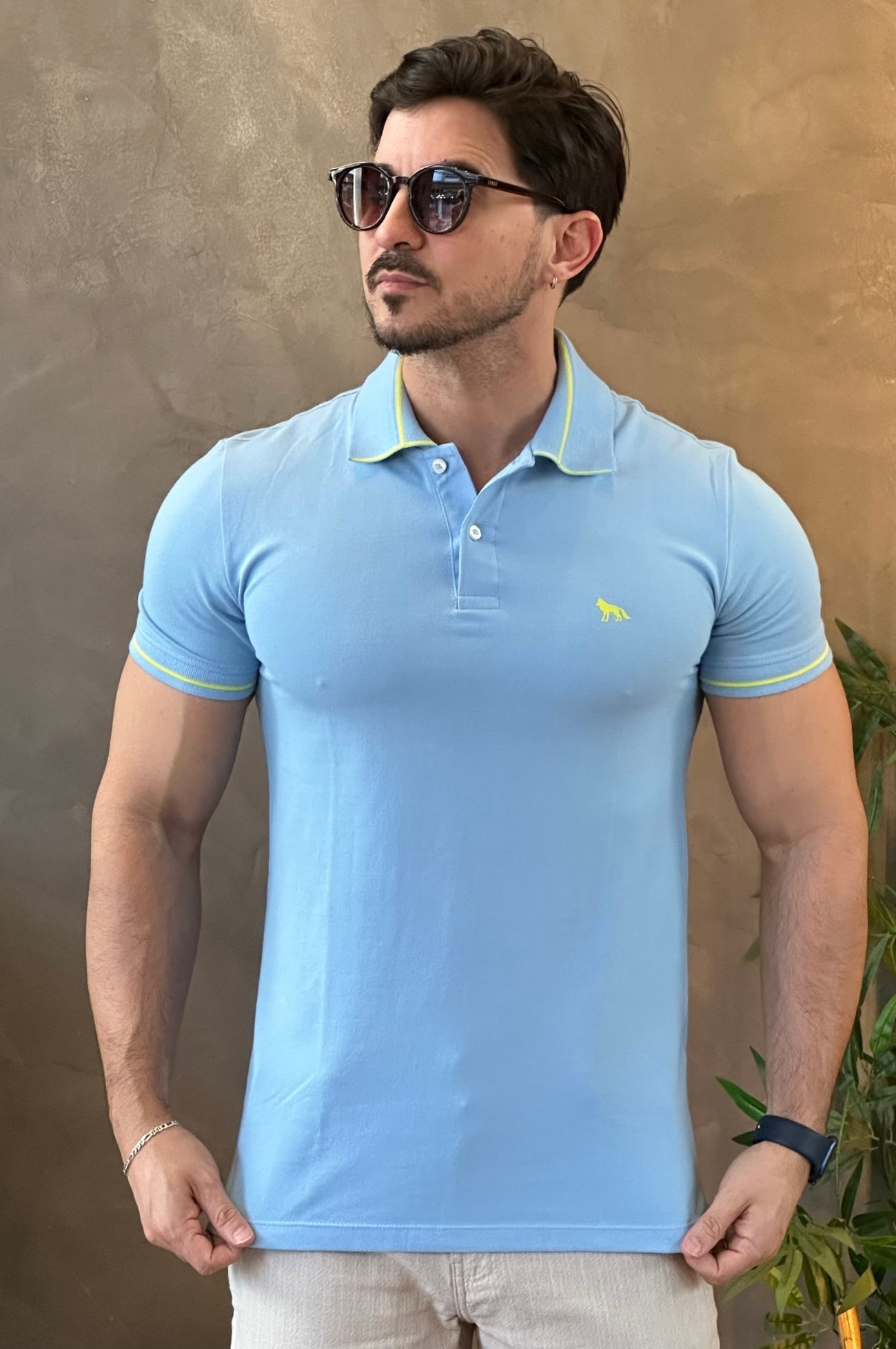 Polo Azul Claro Acostamento