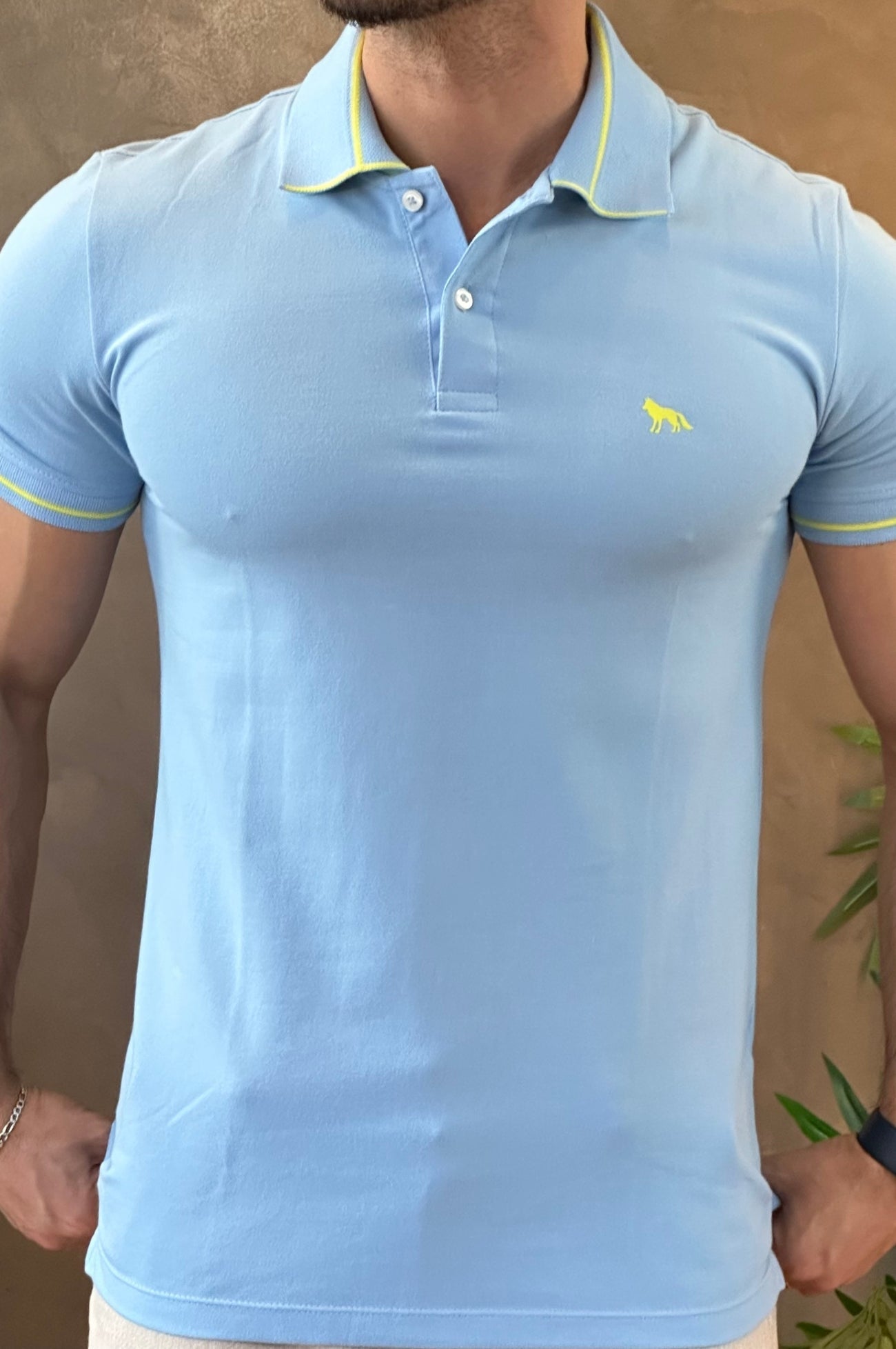 Polo Azul Claro Acostamento