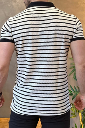 Polo Malha Listrada Preto King&Joe