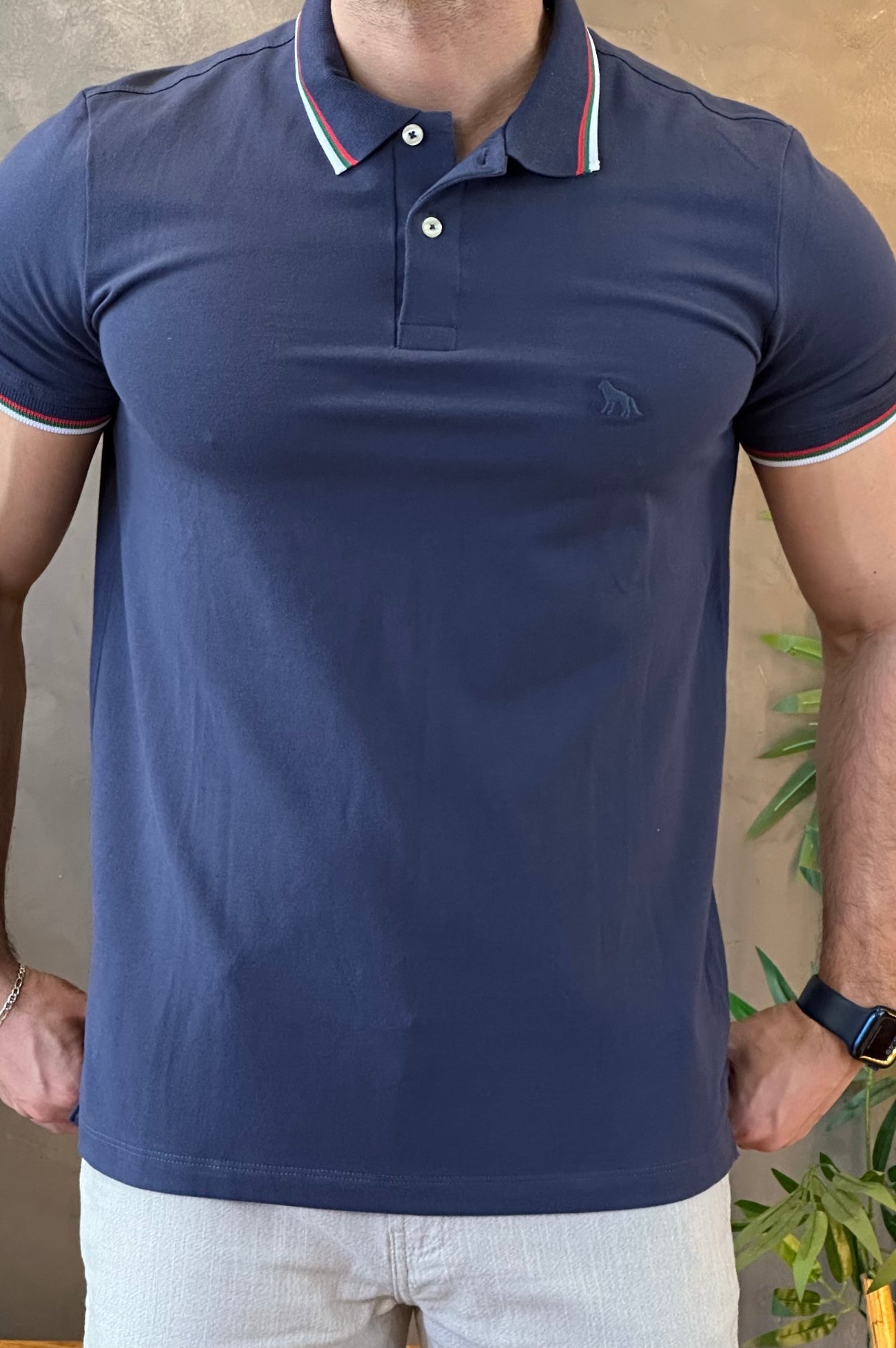 Polo Azul Marinho Acostamento