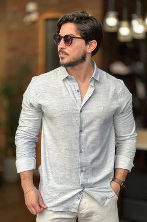 Camisa Viscose Cinza Sibra