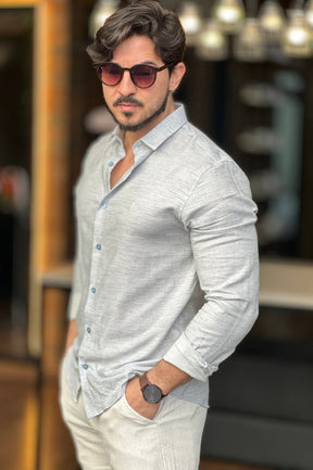 Camisa Viscose Cinza Sibra