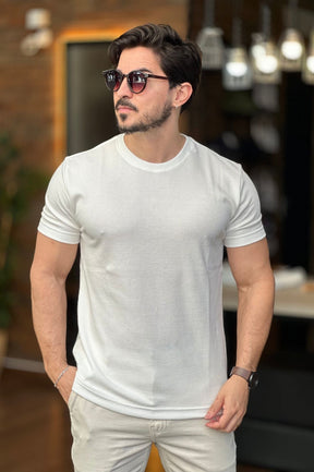 Camiseta Tricot Texturizada Branca King&Joe