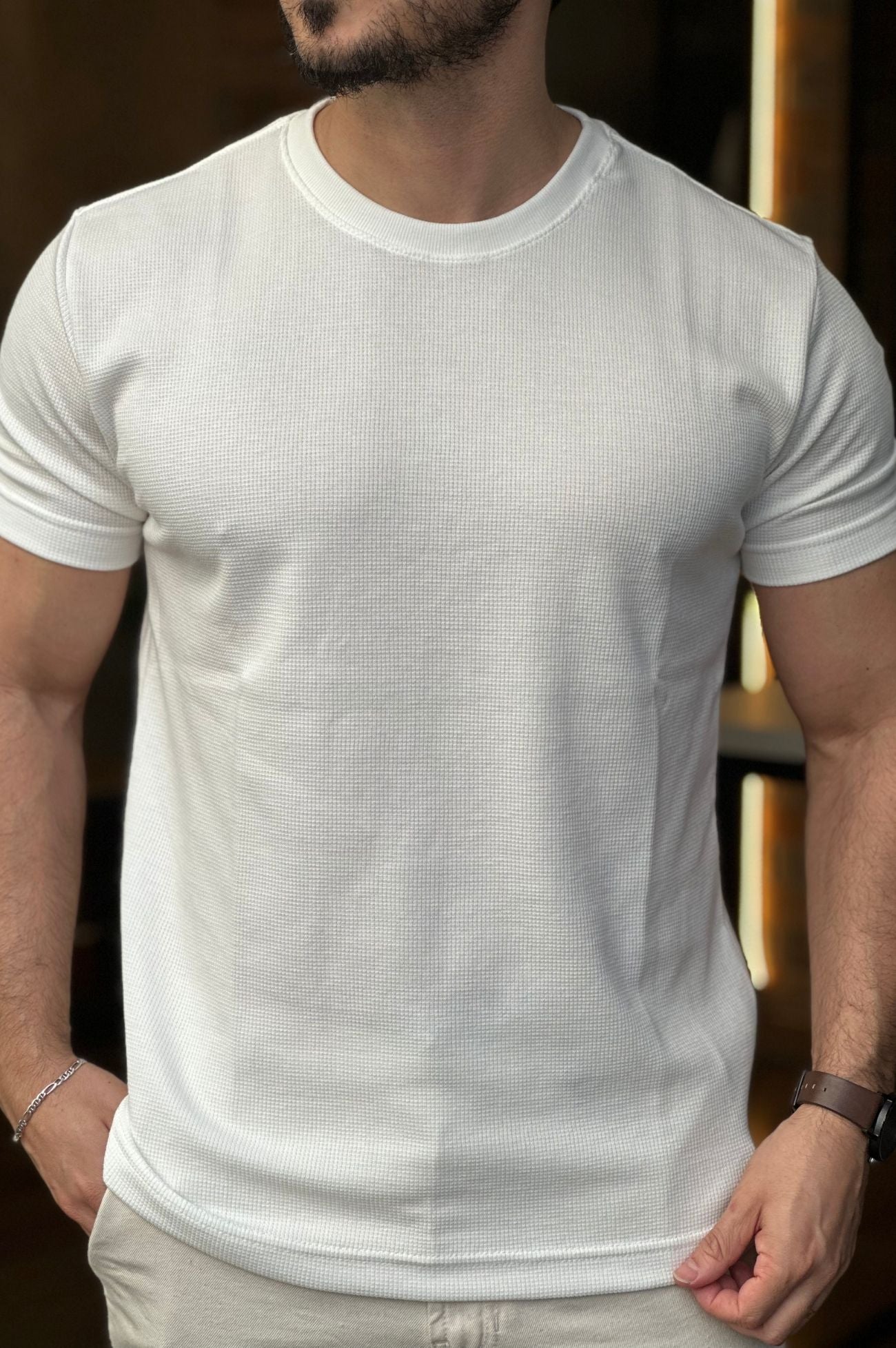 Camiseta Tricot Texturizada Branca King&Joe