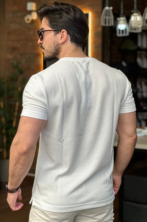 Camiseta Tricot Texturizada Branca King&Joe