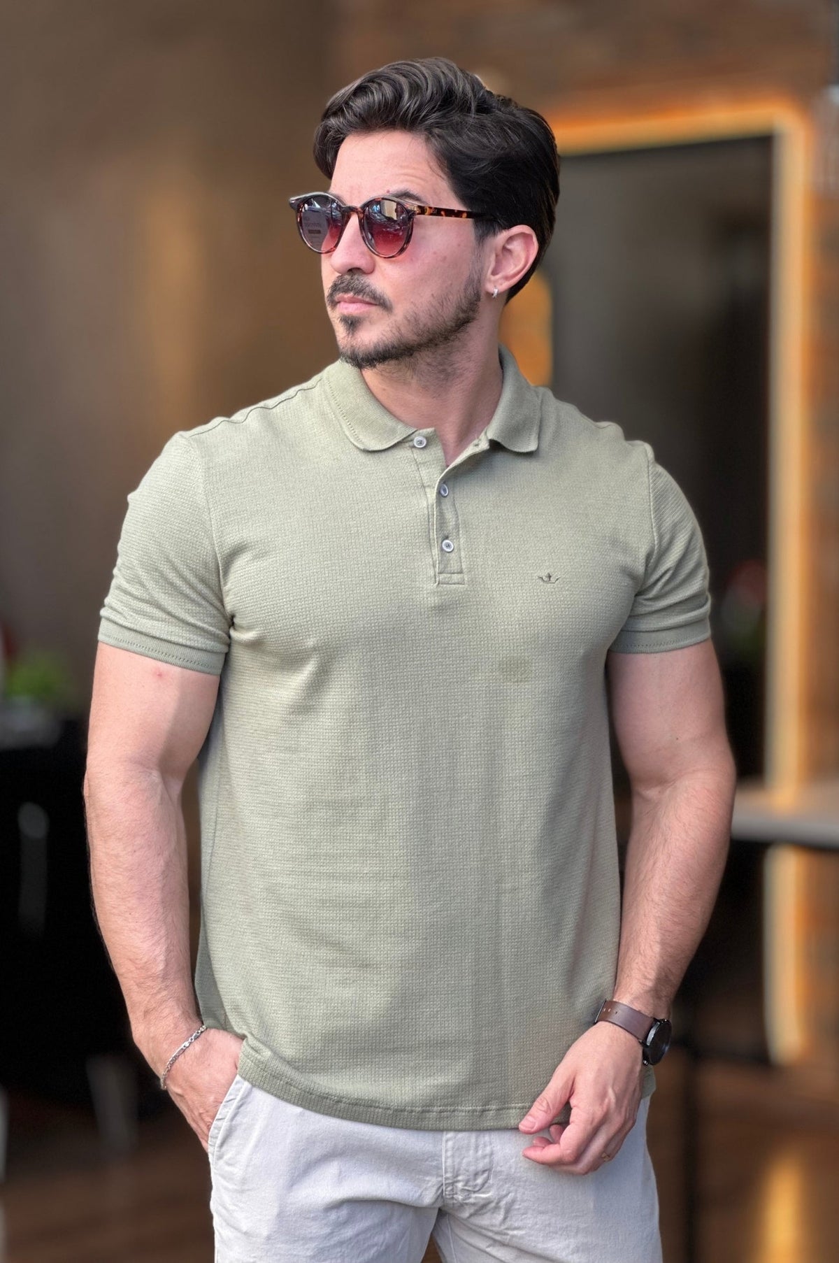 Polo Slim Textura Docthos