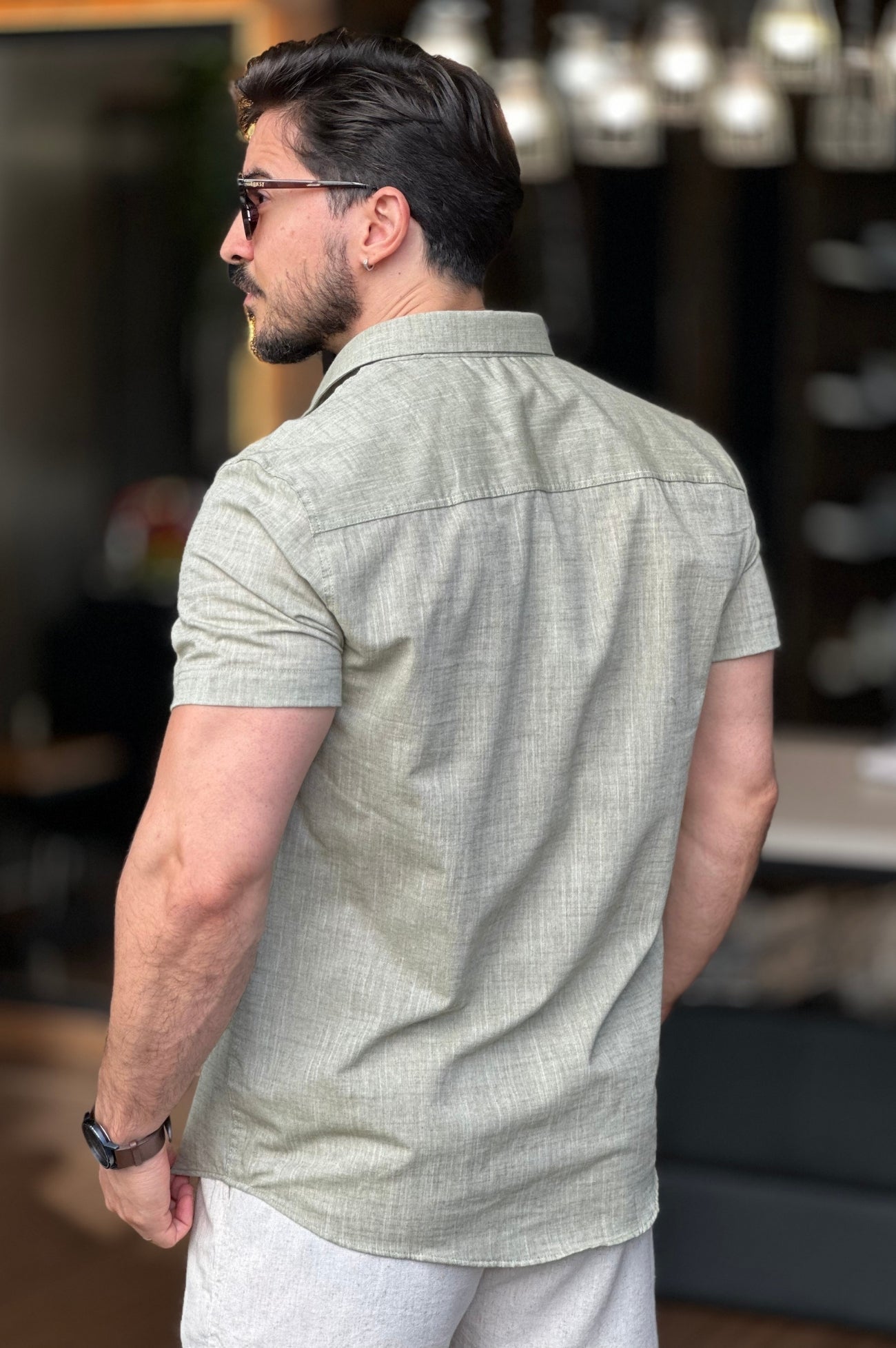 Camisa Verde Manga Curta Sibra