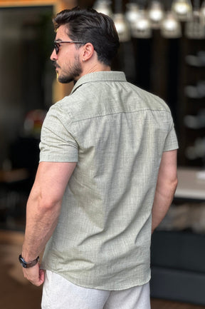 Camisa Verde Manga Curta Sibra