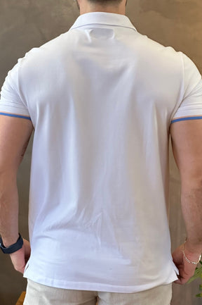 Polo Pique Elastano Branca Acostamento