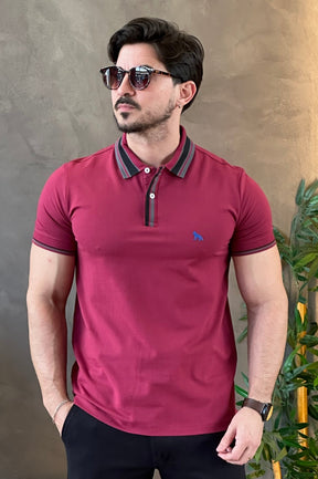 Polo Elastano Bordô Acostamento