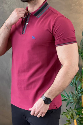 Polo Elastano Bordô Acostamento