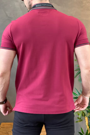 Polo Elastano Bordô Acostamento