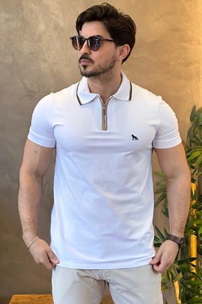 Polo Elastano Branco Acostamento
