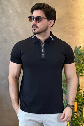 Polo Casual Preto Acostamento