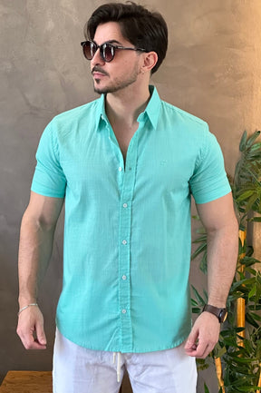 Camisa Manga Curta Verde Mansfield