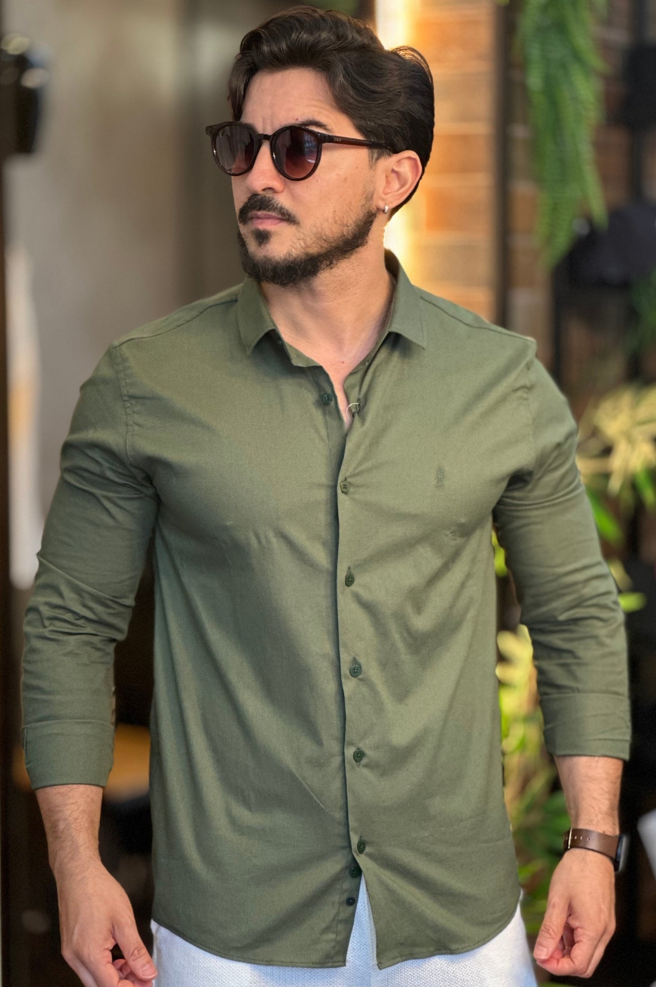Camisa Social Verde Sibra
