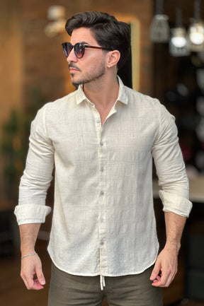 Camisa Linho Bege Docthos