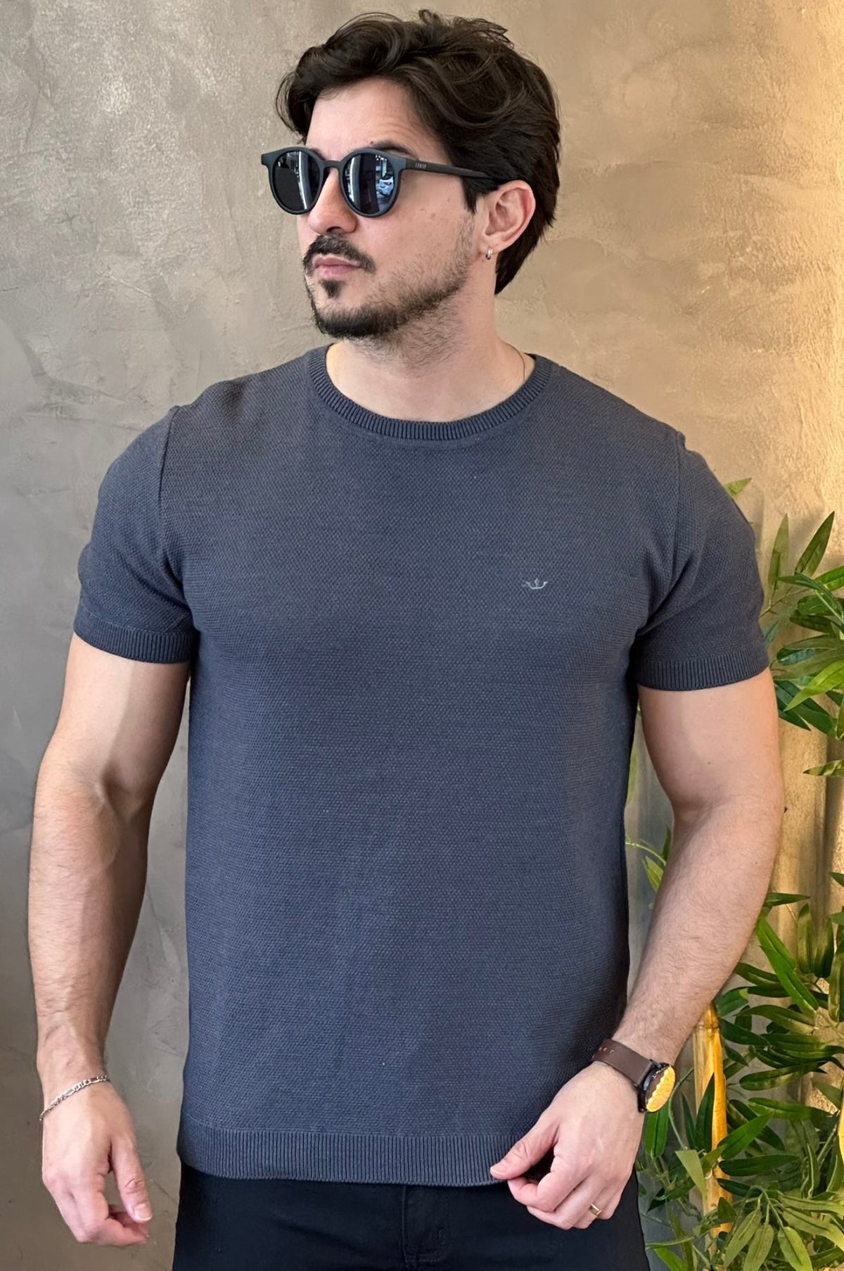 Camiseta Tricot Cinza Docthos