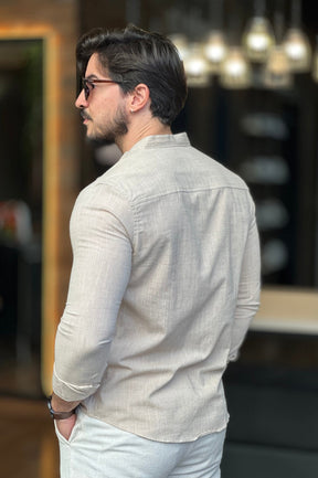 Camisa Flame Gola Padre Bege Sibra