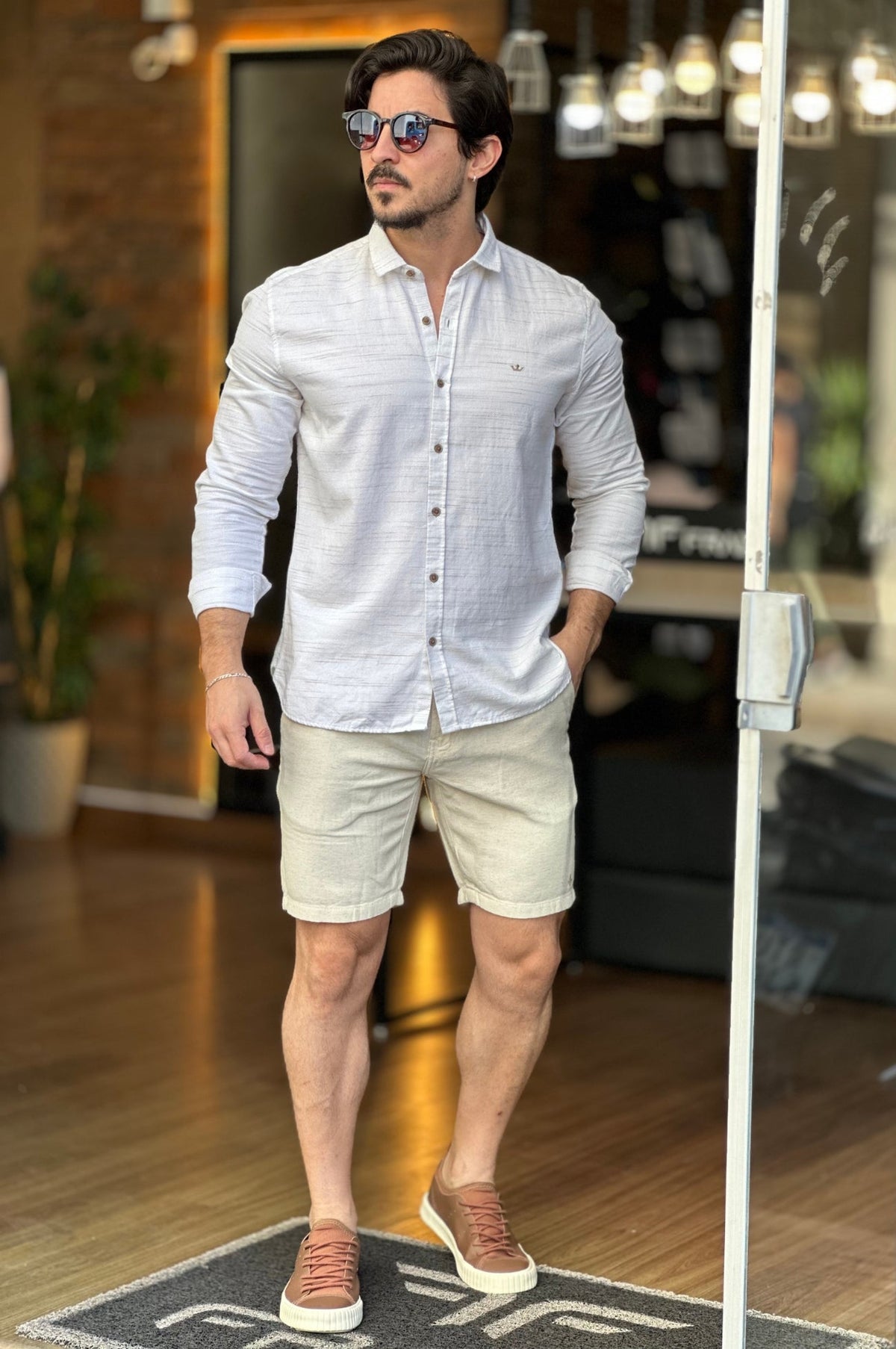 Camisa Linho Natural Docthos