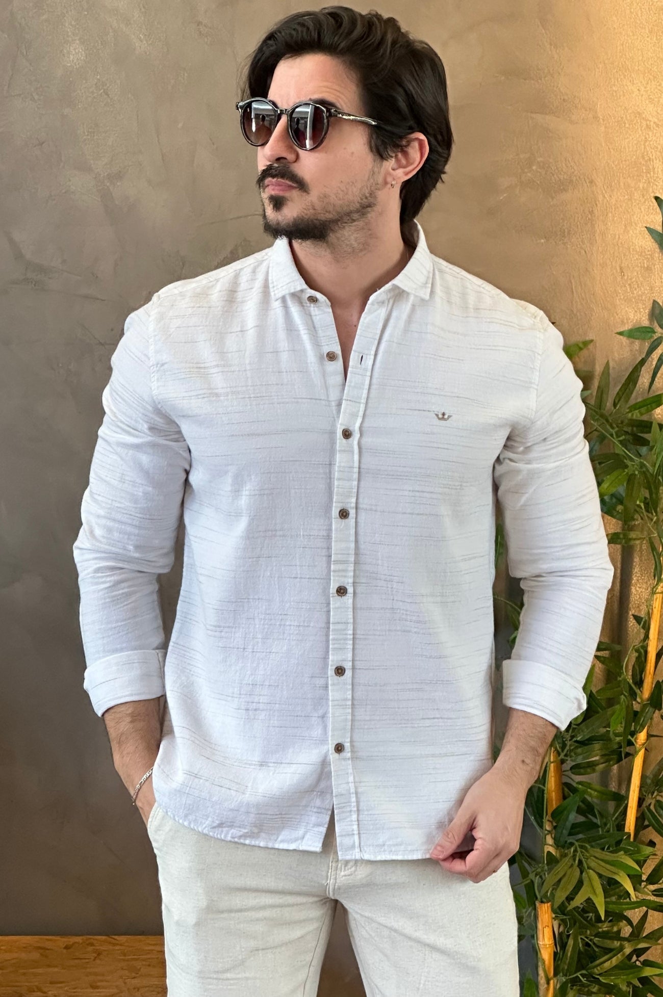 Camisa Linho Natural Docthos