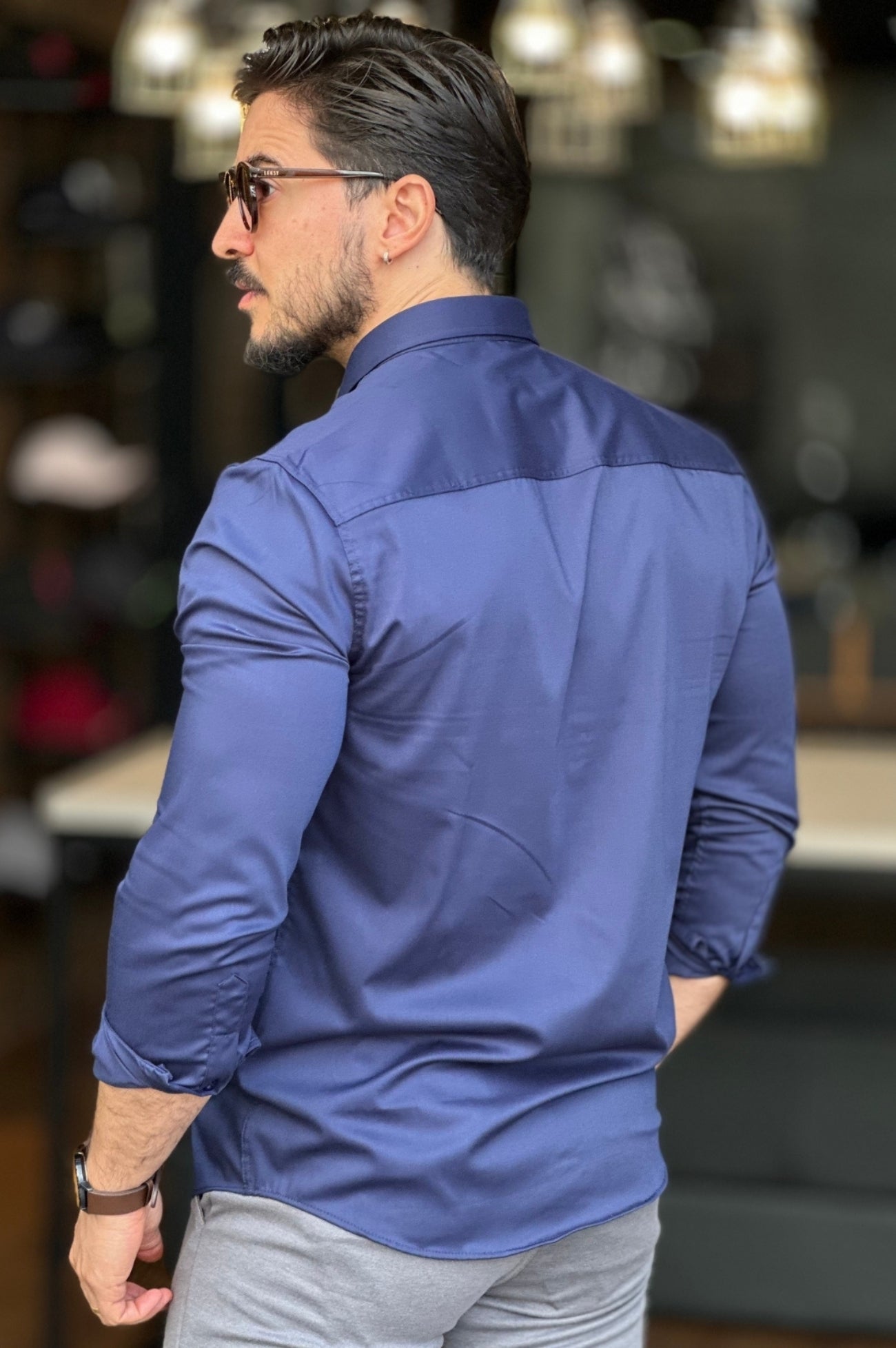 Camisa Azul Marinho Sibra