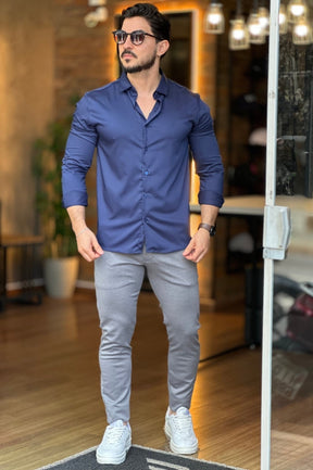 Camisa Azul Marinho Sibra